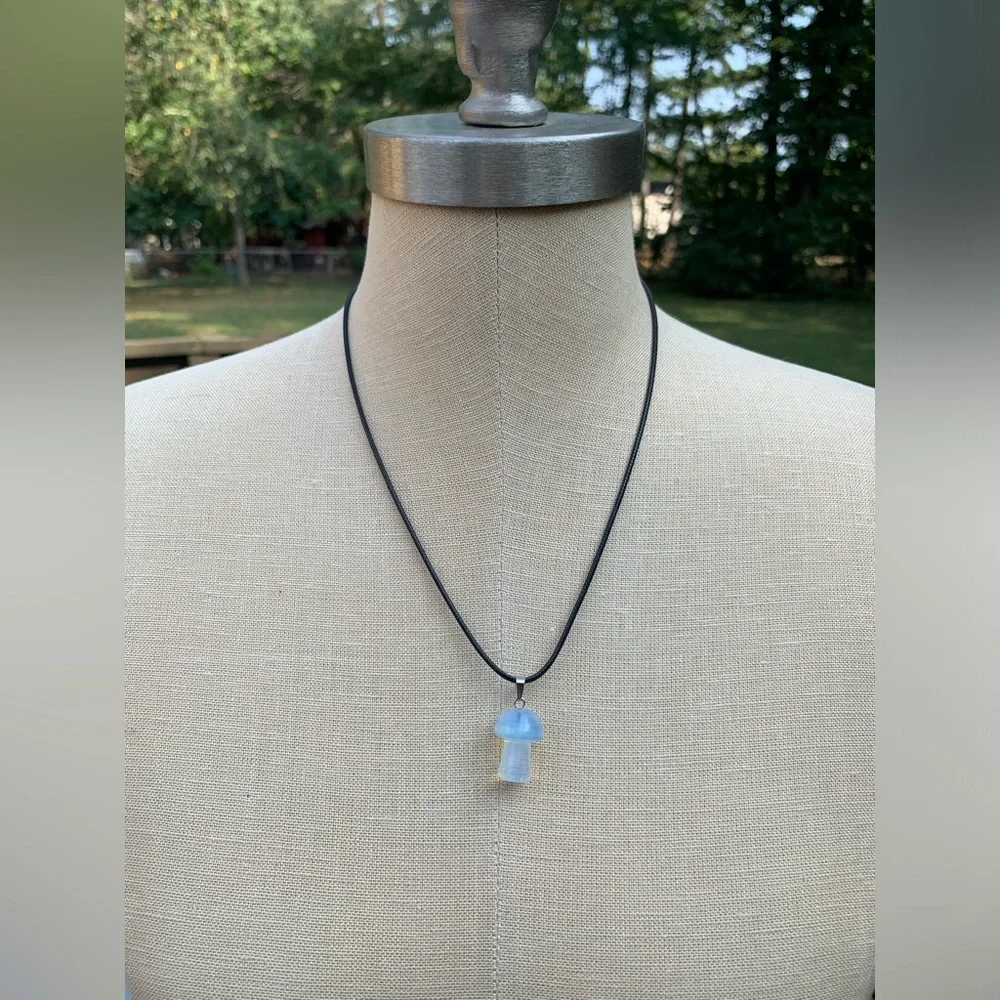 Handmade Genuine Stone Mushroom Amulet Necklace - Picture 8 of 12